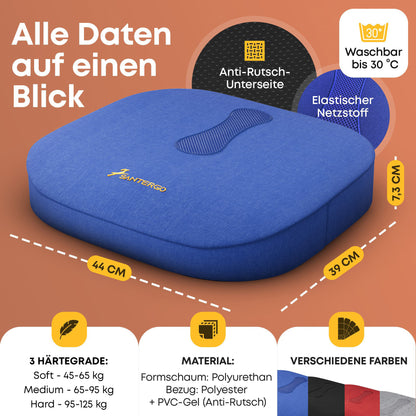 Orthopädisches PREMIUM Sitzkissen - PATENTIERT & FORMSTABIL | SANTERGO