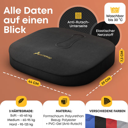 Orthopädisches PREMIUM Sitzkissen - PATENTIERT & FORMSTABIL | SANTERGO