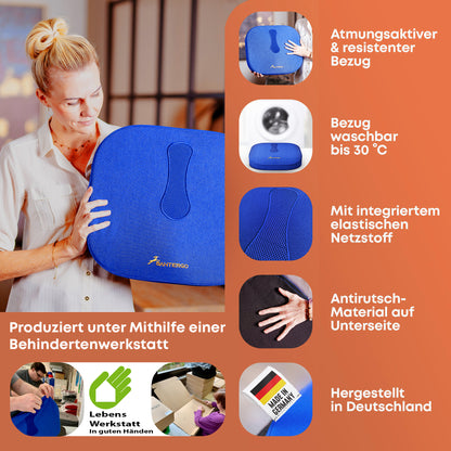 Orthopädisches PREMIUM Sitzkissen - PATENTIERT & FORMSTABIL | SANTERGO
