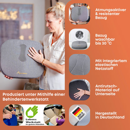 Orthopädisches PREMIUM Sitzkissen - PATENTIERT & FORMSTABIL | SANTERGO