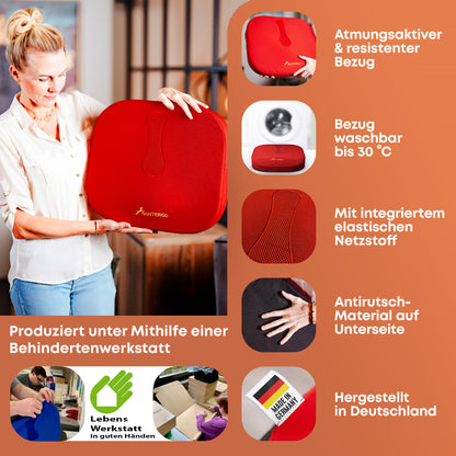 Orthopädisches PREMIUM Sitzkissen - PATENTIERT & FORMSTABIL | SANTERGO