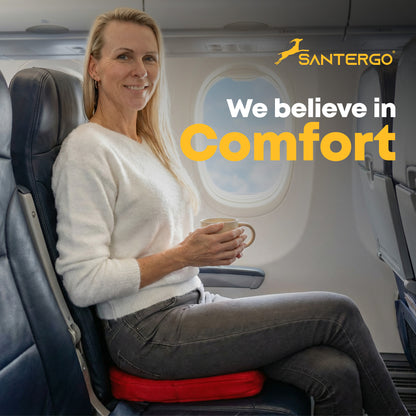 Orthopädisches REISE-Sitzkissen - PATENTIERT & FORMSTABIL | TRAVELLER | SANTERGO