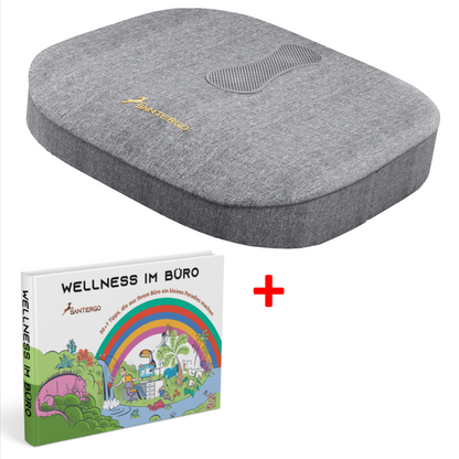 ALL IN: SANTERGO orthopädisches Sitzkissen (eine Farbe nach Wahl) + Buch