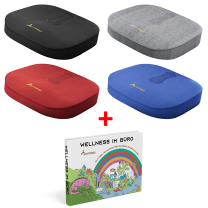 ALL IN: SANTERGO orthopädisches Sitzkissen (eine Farbe nach Wahl) + Buch