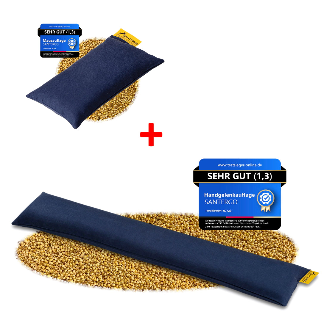 ALL IN: SANTERGO Mauspad + Handgelenkauflage Tastatur (Farbe nach Wahl)