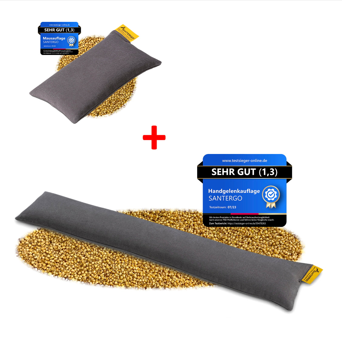 ALL IN: SANTERGO Mauspad + Handgelenkauflage Tastatur (Farbe nach Wahl)