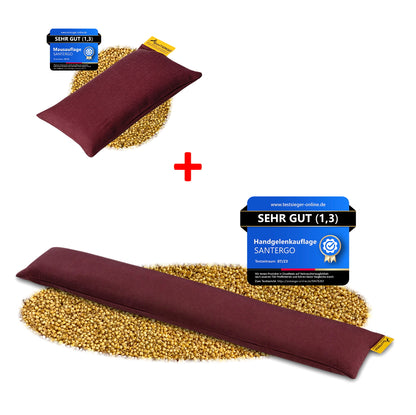 ALL IN: SANTERGO Mauspad + Handgelenkauflage Tastatur (Farbe nach Wahl)