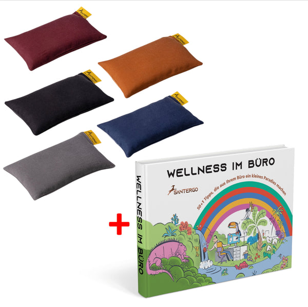 SANTERGO Set: Ergonomisches Mauspad + Buch „Wellness im Büro" – Office-Bundle