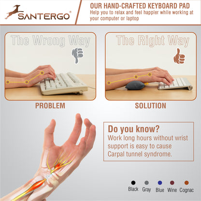 Ergonomische Handgelenkauflage Tastatur (2.0-CLASSIC) - Ökologisch und Bio | SANTERGO