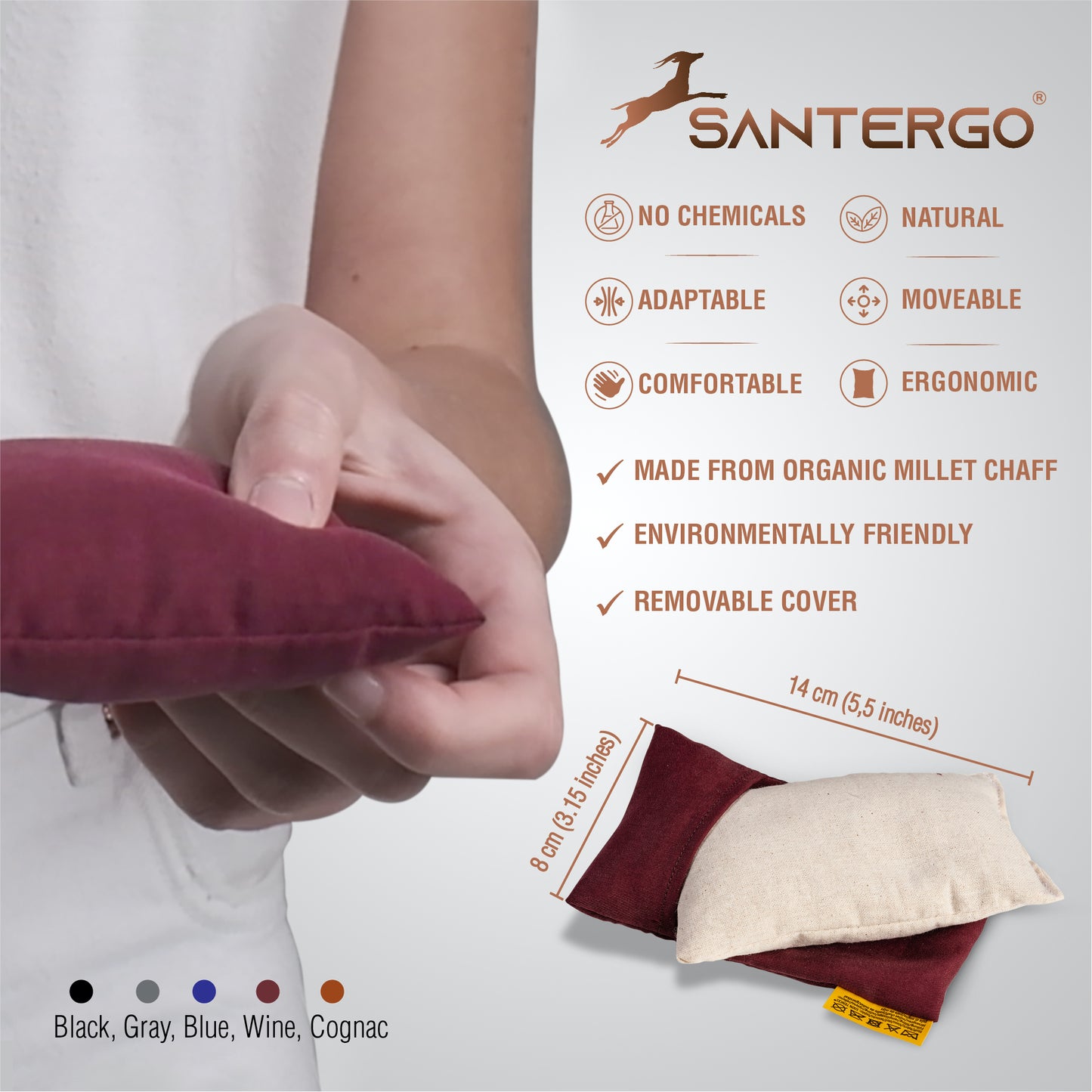 Ergonomische Handgelenkauflage Maus (2.0-CLASSIC) - Ökologisch und Bio | SANTERGO