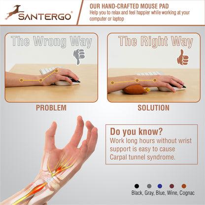 Ergonomische Handgelenkauflage Maus (2.0-CLASSIC) - Ökologisch und Bio | SANTERGO