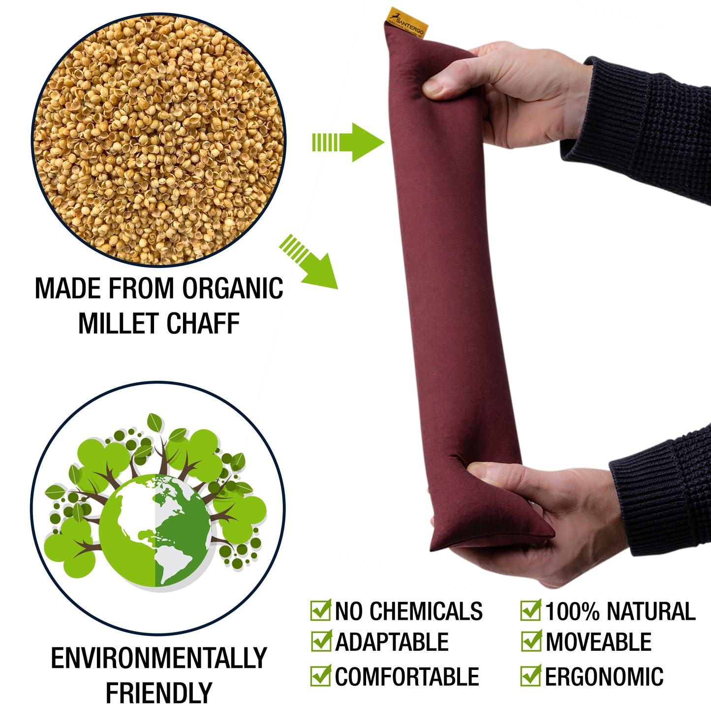 Ergonomische Handgelenkauflage Tastatur (1.0-CLASSIC) - Ökologisch und Bio | SANTERGO